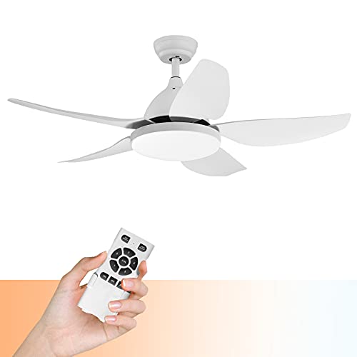 Tangkula 42Inch Ceiling Fan with LED Light and Remote Control, Kids Fan Light with 5 Blades, Indoor Low Profile Ceiling Fan for Children’s Bedroom, 3 Colors, 5 Speeds, White | The Storepaperoomates Retail Market - Fast Affordable Shopping