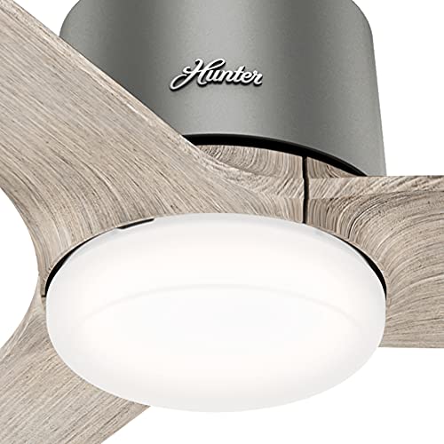 Hunter Fan 52 inch Casual Matte Silver indoor Ceiling Fan with Light Kit and Remote Control (Renewed) | The Storepaperoomates Retail Market - Fast Affordable Shopping