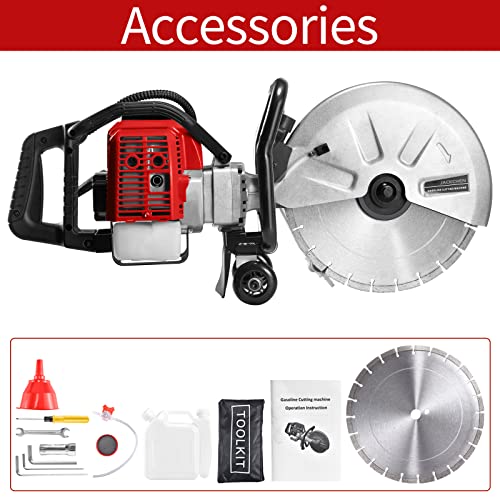 1300W Concrete Saw, JACKCHEN 14 in Gas Powered Cut Off Saw with EPA, 2 Stroke Gasoline Circular Saw, Ideal for Cutting Concrete, Stone | The Storepaperoomates Retail Market - Fast Affordable Shopping