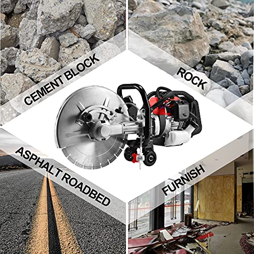 1300W Concrete Saw, JACKCHEN 14 in Gas Powered Cut Off Saw with EPA, 2 Stroke Gasoline Circular Saw, Ideal for Cutting Concrete, Stone | The Storepaperoomates Retail Market - Fast Affordable Shopping