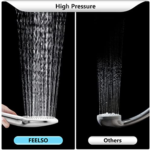 Handheld Shower Head with Filter, FEELSO High Pressure 3 Spray Mode Showerhead with 60″ Hose, Bracket and 15 Stage Water Softener Filters for Hard Water Remove Chlorine and Harmful Substance | The Storepaperoomates Retail Market - Fast Affordable Shopping