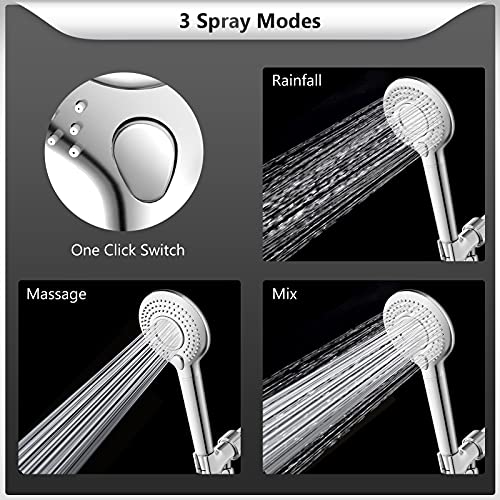Handheld Shower Head with Filter, FEELSO High Pressure 3 Spray Mode Showerhead with 60″ Hose, Bracket and 15 Stage Water Softener Filters for Hard Water Remove Chlorine and Harmful Substance | The Storepaperoomates Retail Market - Fast Affordable Shopping