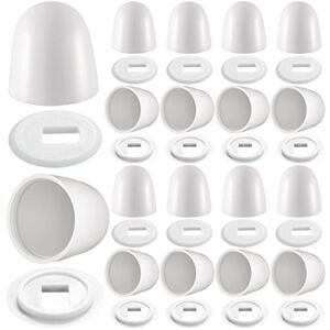 Universal Toilet Bolt Caps Plastic Round Push On Toilet Bowl Caps Covers Toilet Seat Floor Caps with Extra Washers for Toilet Bowl Screws, 1.45 Inch Height (16 Pieces)