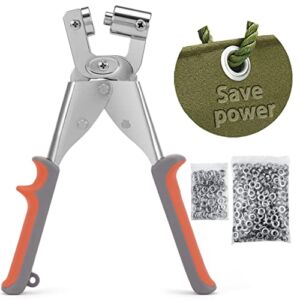 Grommet Tool Kit Eyelet Plier: Ecraft 3/8 Inch(10mm) Grommet Press Handheld Puncher Plier Kits Eyelet Hole Punch Pliers Set Banner Maker Machine for Fabric Paper with 300pcs Silver Grommets