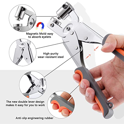 Grommet Tool Kit Eyelet Plier: Ecraft 3/8 Inch(10mm) Grommet Press Handheld Puncher Plier Kits Eyelet Hole Punch Pliers Set Banner Maker Machine for Fabric Paper with 300pcs Silver Grommets | The Storepaperoomates Retail Market - Fast Affordable Shopping