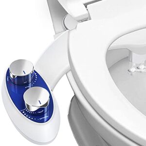 Bidet Attachment for Toilet – Nebulastone Bidet Toilet Seat Attachment Non-Electric Self Cleaning Dual Nozzle, Bidet Sprayer for Toilet, Adjustable Water Spray Pressure for Sanitary and Feminine Wash