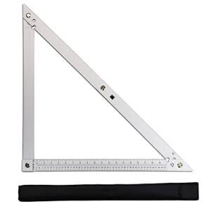 Triangle Ruler Square Folding Aluminium Frame Construction Tools Combination 24 Inches in Framing Roofing Stair Work Woodworking Movable Right Angle 90°45 Degree Angle Ruler