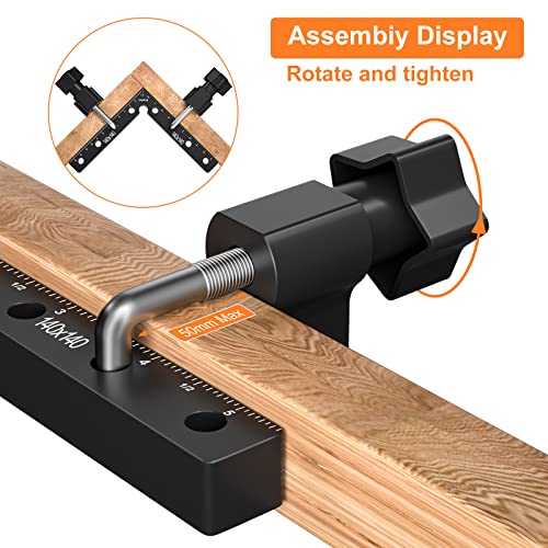 Preciva 90 Degree Positioning Squares 2 Sets (14cm/5.5″), Aluminum Alloy Right Angle Clamps Fixing Clamp, Professional Woodworking Tools Carpenter Squares for Picture Frame Box Cabinets Drawers | The Storepaperoomates Retail Market - Fast Affordable Shopping