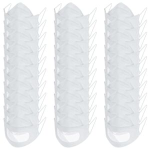 MADHOLLY 30Pcs Anti-fog Face Covering with Clear Window- Disposable Clear Face Covers for Adults The Deaf and Hard of Hearing (White)