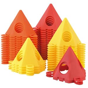 KATA 48Pack Painting Stands,Mini Cone Paint Stands for Canvas and Door Risers Support,Paint Pouring Suppliers,Cabinet Paint for Painter Elevated,Canvas Stand,Red,Orange and Yellow