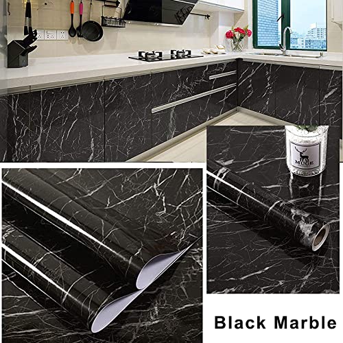Black Marble Contact Paper for Countertops Waterproof Weiseni Vinyl countertop Peel and Stick Countertops 23.6″ x 196.8″ Self Adhesive Removable Marble Wallpaper for Kitchen Cabinet Furniture… | The Storepaperoomates Retail Market - Fast Affordable Shopping