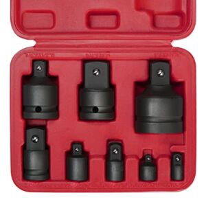BOEN 8 Piece Impact Socket Adapter and Reducer Set, 1/4″ 3/8″ 1/2″ 3/4″ Drive Socket Adapter Set with Durable Case, Reducer Converter Adapter Set for Impact Driver Conversions