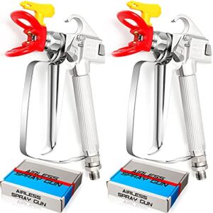 2 Sets SG02 Airless Paint Spray Gun High Pressure 3600PSI 517 Tip Swivel Joint for Pump Sprayer Parts Accessories