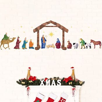 Christmas Nativity Scene Wall Decal Colorful Religious Nativity Wall Stickers Christian Decor This Is Us Vinyl Removable Sticker Wall Art Nativity Mural Decoration for Xmas Holiday Bedroom Living Room | The Storepaperoomates Retail Market - Fast Affordable Shopping