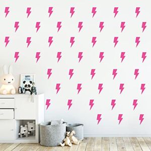 A1diee Set of 96 Lightning Bolt Wall Decal Preppy Pink Room Decor Aesthetic Vinyl Peel and Stick Thunder Wall Stickers for College Students Girls Pink Dorm Bedroom Living Room Nursery Decorations