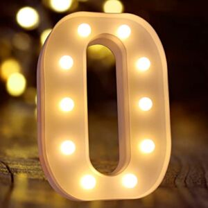 Light Up Letters, Laerjin Marquee Letters with Lights, Decorative Led Light Up Number, Light Up Number Sign for Night Light Wedding Birthday Party Christmas Home Bar – Letter Lights-O