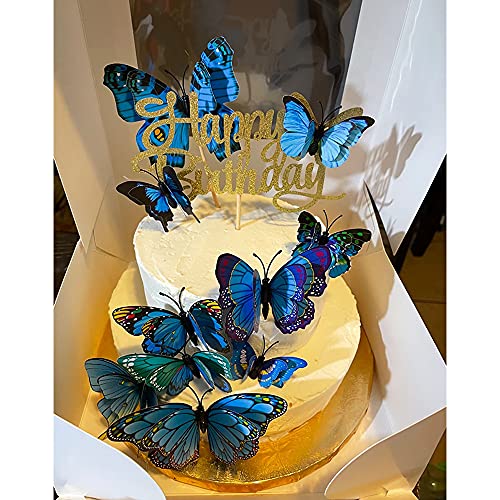 3D Butterfly Decoration, BOPART 24Pcs Blue Butterflies Wall Decor Magnetic Butterfly Decal Stickers for Kids Bedroom Party Wedding Crafts Decoration (Mixed of 12 Styles at 4 Sizes in Double Layer) | The Storepaperoomates Retail Market - Fast Affordable Shopping