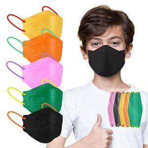Wudida Disposable Kids Face Masks Individually Wrapped 4-Ply, Multicolor Disposable Mask Kids Boys Girls 4-Layer Masks for School Outdoor Sports – 25PCS