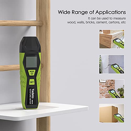 Wood Moisture Meter, Tadeto Pin Type Digital Humidity Tester, Moisture Detector for Wood Building Material Firewood Walls Paper Floor with 2 Mode and Backlit | The Storepaperoomates Retail Market - Fast Affordable Shopping
