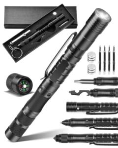 Gifts for Men Dad, Cool Gadgets for Men, 12 IN 1 Tactical Pen Multitool Pen EDC Gear Survival Pen LED Flashlight, Birthday Gifts Christmas Gifts Stocking Stuffers for Men Dad Boyfriend Husband