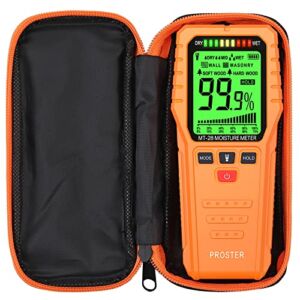 Pinless Wood Moisture Meter, Non-Destructive Moisture Detector for Wood Wallboard Masonry; Mold Moisture Tester Detect up to 3/4 Inch Below Surface, Visual/Audible Alarm, with Storage Case
