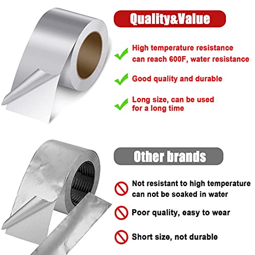 Aluminum Tape High Heat Resistant Sealing Tape High Temperature Flue Tape Aluminum Foil Duct Tape High Temp Metal HVAC Tape for Duct Work AC Units Furnace Dryer Vent, 115 Feet (2.36 Inch in Width) | The Storepaperoomates Retail Market - Fast Affordable Shopping