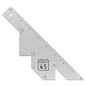 DINORULE Steel Ruler 45 Degree Angle Measuring Tool | Gifts for Men, Unique Dad Birthday Gift, Cool Stuff for Grandpa, Husband, Woodworking Tools, Perfect Present, Surprise Your Handyman, Cool Gadgets