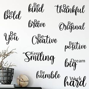 12 Pieces Vinyl Wall Quotes Stickers Inspirational Wall Decals Inspirational Saying Home Decals for Walls Peel Stick Motivational Decor Wall Sticker for Office Classroom Teen Dorm (Fresh Style)