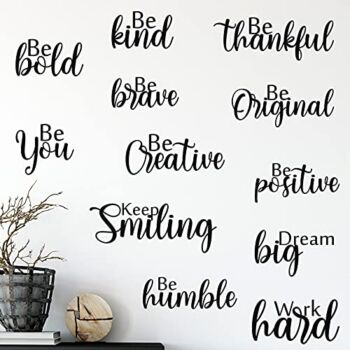 12 Pieces Vinyl Wall Quotes Stickers Inspirational Wall Decals Inspirational Saying Home Decals for Walls Peel Stick Motivational Decor Wall Sticker for Office Classroom Teen Dorm (Fresh Style) | The Storepaperoomates Retail Market - Fast Affordable Shopping