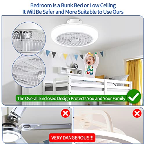 XPEHK Ceiling Fan with Lights Remote Control,18 inch Enclosed Ceiling Fan,Dimming 3 Colors 3 Speeds Memory Function,72W LED Low Profile Ceiling Fan ​for Home Bedroom Living | The Storepaperoomates Retail Market - Fast Affordable Shopping