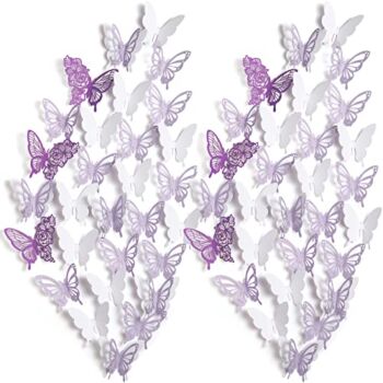 120 Pieces 3D Butterfly Wall Decor Mural Stickers Decals 3 Styles Butterfly Wall Decoration Butterfly Wall Decals for Baby Room Home Wedding Party DIY Decor (Multicolor) | The Storepaperoomates Retail Market - Fast Affordable Shopping
