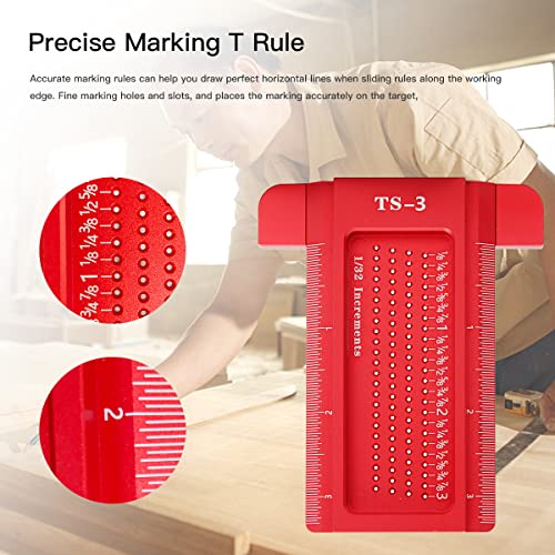 FENGLING TS-3 Hole Marking T-Shaped Ruler 45/90 Degree Wire Gauge Woodworking Marking Woodworking Hole Positioning Cross Gauge Woodworking Precision Marking Gauge Aluminum Alloy (Red) | The Storepaperoomates Retail Market - Fast Affordable Shopping