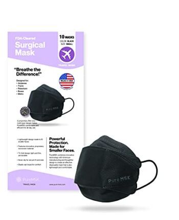 PureMSK Large Breathable Black Face Mask for Travel. Proprietary Filter Technology. Built-In Nose Wire. Made in USA. 10 Large Disposable Face Masks | The Storepaperoomates Retail Market - Fast Affordable Shopping