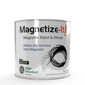 Magnetize-It! Magnetic Paint and Primer – High Standard Yield – Black 8 oz, (MIHYD-2186)