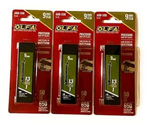 O L F A OLFA 9149 ABB-50B 9mm UltraSharp Black Snap-Off Blade, 50-Pack (3 Pack)