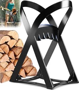 Supplylink Firewood Kindling Splitter 9IN, Manual Wood Splitter Tool, XL Cast Iron-Steel Kindling Log Splitter Wedge, Hand Sturdy Firewood Cutter, Splits Firewood are Safely and Easily
