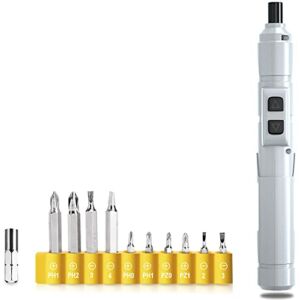 Electric Screwdriver Rechargeable 3.6v Small Cordless Screwdriver, USB Fast Charge Screwdriver Kit, pen-sized mini screwdriver suitable for Household, Includes 10 pieces Bits,1 Magnetizer