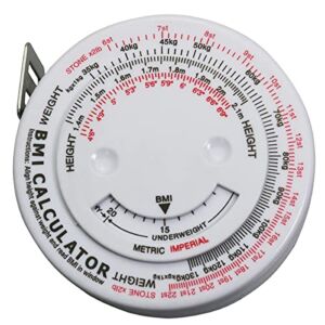 CZQC BMI Retractable Tape Body Mass Index Round Fat Measurement Ruler Fitness Measuring Body Retractable Tape Diet Weight Loss Tape Measures Tool 150cm Measure Calculator
