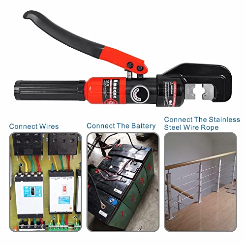 AMZCNC Hydraulic Wire Battery Cable Lug Terminal Crimper Crimping Tool 12 AWG to 00 (2/0) Electrical Terminal Wire Crimping Plier Kit,Marked with AWG | The Storepaperoomates Retail Market - Fast Affordable Shopping