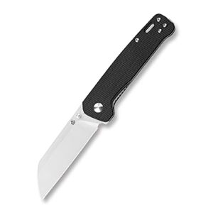 QSP Penguin Pocket Knife,D2 blade,Various Handle Option ( black micarta handle)
