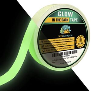 Glow in The Dark Tape – 30ft x 1inch – Premium Industrial Grade Interior and Exterior Luminous Glow Tape to Help See Objects at Night and Outdoors