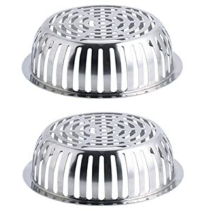 Stainless Steel Drain Roof Dome Drain Downspout Cover Outdoor Anti Clogging Strainer Atrium Grate(8.5″) ( 2 Count)