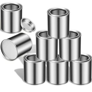 Empty Metal Paint Cans with Lids Paint Storage Containers Tiny Empty Unlined Pint Paint Pails (8 Pack,1/4 Pint)