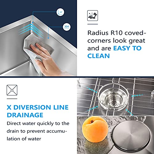 Kitchen Sinks 32×18 inch Undermount Kitchen Sink Stainless Steel Sink 16 Gauge Single Bowl Kitchen Sinks with Accessories | The Storepaperoomates Retail Market - Fast Affordable Shopping