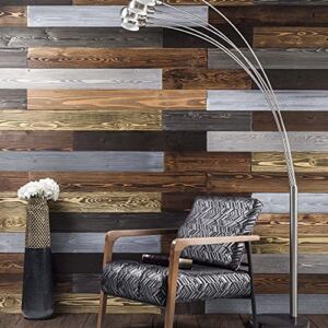 BoscoMondo Barn Wood Wall Planks, Rustic Solid Wood Panels, Shiplap Boards, Accent Wall Decor, 22 Square feet – 48″ Long – 5.5″ Wide Boards