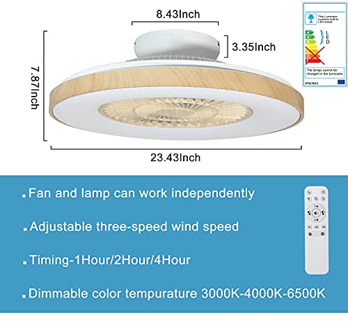 Anresun 23″ LED Ceiling Fan with Lights, for Indoor Kitchen Bathroom Bedroom, Dimmable with Remote Control, 3 Files, Adjustable Wind Speed, Modern Ceiling Fan | The Storepaperoomates Retail Market - Fast Affordable Shopping