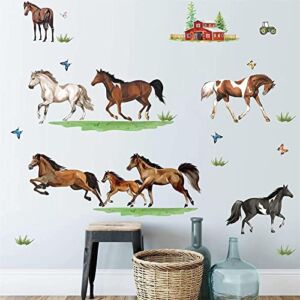 decalmile Farm Animal Wall Decals Horse Wall Stickers Bedroom Living Room Office Wall Decor Gift