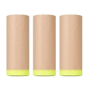 3-Piece Set,Pre- Masking Paper Protection Covering Cloth Tape | for Automotive Covering Painting Paint Masking (12-in. x 40-feet)
