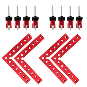 ATOLS 90 Degree Positioning Squares,4Pcs 5.5inch Right Angle Clamp with 8 Clamps, Aluminum Alloy L-Type Corner Clamp, Woodworking Carpenter Clamping Tool for Picture Frames, Boxes, Cabinets or Drawers