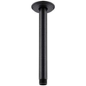 Anpean 8 Inch Shower Arm and Flange Matte Black, Ceiling Mounted Shower Arm for Rain Shower Head